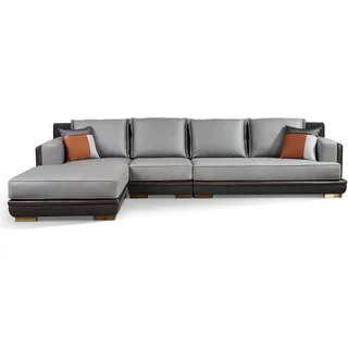 Ecksofa Leder Sofa Polstergarnitur Moderne Couch Wohnlandschaft L form Design
