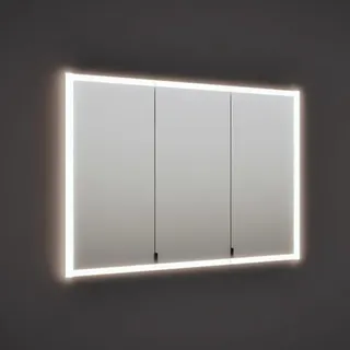 burgbad rl20 Spiegelschrank 121 cm, mit Klarglas Lichtrahmen für Wandeinbau
