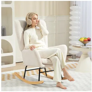 Homcom Schaukelstuhl Teddystoff