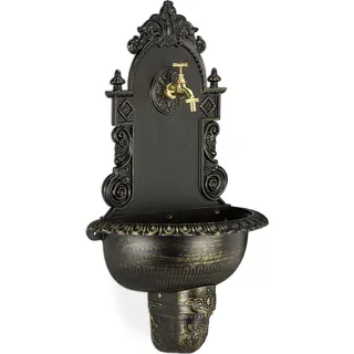relaxdays XL Wandbrunnen antik - Braun