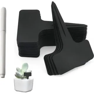 Schilder für den Außenbereich – 100er-Packung, wetterfeste Kunststoffetiketten zum Beschriften von Gemüse, Kräutern und Blumen (Schwarz) - Blau