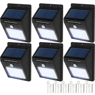 Tectake tectake® 6er-Set Solarlampe mit Bewegungsmelder, 9,7 x 5,1 x 12,4 cm