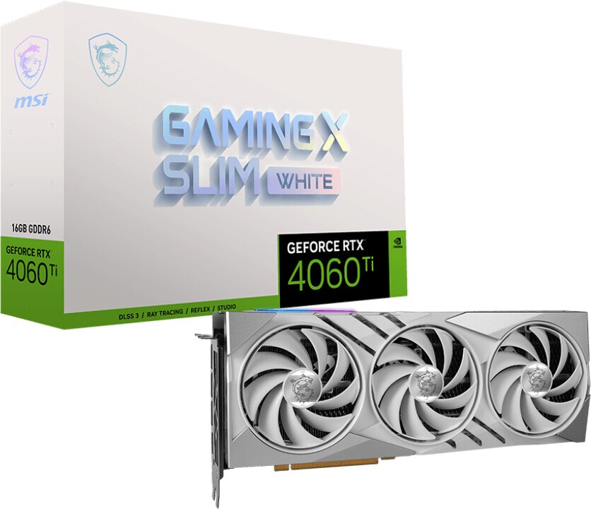 Bild von GeForce RTX 4060 Ti Gaming X Slim White 16G, 16GB GDDR6, HDMI, 3x DP