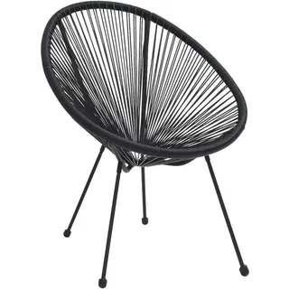 vidaXL Moon-Gartenstühle 2 Stk. Rattan Schwarz - Schwarz