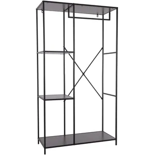 WELL HOME MOBILIARIO & DECORACIÓN Wandregal aus Metall, Schwarz, mit MDF-Platte, Melamin, 90 x 40 x 16,65 cm