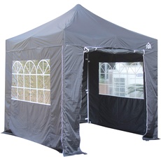 All Seasons Gazebos 2.5x2.5m vollständig wasserdichtes Faltpavillon mit 4 hochwertigen Seitenteilen - Schwarz