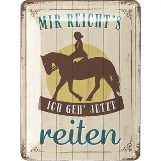 LANOLU Retro Blechschild - Pferde Schild - Geschenke für Pferdeliebhaber und Reiter - Boxenschilder mit Spruch - Poster Pferde Deko - Bauernhof Dekoration und Farm Dekor - Metallschild 15x20cm