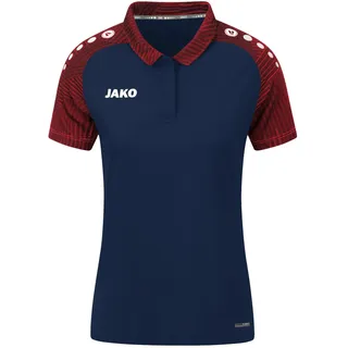 JAKO Damen Poloshirt Performance, Marine/Rot, 38