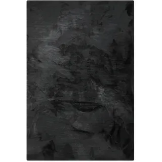 benuta Kunstfell-Teppich Dave Anthrazit 230x340 cm , Textil , Beton Optik , Rechteckig , 230x340 cm , waschbar , Teppiche und Böden, Teppiche