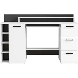 OTTO home "Moid", mit Schubladen, Tastaturauszug und Monitorablage, Breite 140 cm, weiß, weiß, weiß,