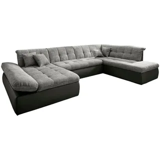 DOMO collection Wohnlandschaft »Moric«, im XXL-Format, wahlweise mit Bettfunktion und Armlehnenverstellung, inklusive loser Zierkissen, frei im Raum stellbar