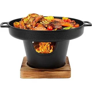 Famanu Tragbarer Mini Grill - Rauchfreies Design, Kompakt und Leicht - Schwarz