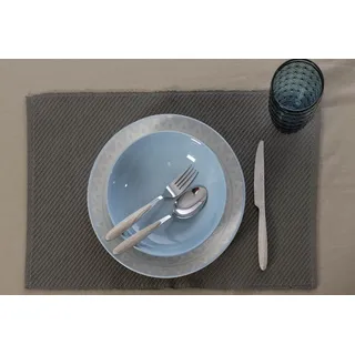 EVVIVA COMPANY SRL Tischsets aus Baumwolle, Fischgrätmuster, 33 x 48 cm, maschinenwaschbar, ideal zum Schutz Ihres Tisches und zur Dekoration des Tisches mit Stil und Eleganz, 6 Stück
