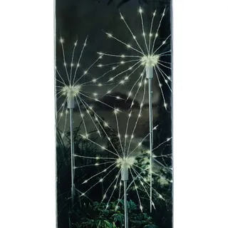 Lumineo Micro-LED Stableuchten Polarstern Twinkle Silberfarben Ø 25 cm Höhe 45 cm 60 Lichter 3er Set - warmweiß