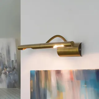 Bilderleuchte aus Metall in Messing Antik 2xG9 B:29cm klassisch Spiegelleuchte für Flur Bad Wohnzimmer Schlafzimmer Wandlampe Bilderlampe Wandleuchte Innen