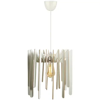 Opviq Moderner Zickzack-Kronleuchter, weißes MDF, 30 cm Fassungsdurchmesser | Verstellbares Kabel, 65 cm Höhe, E27, max. 40 W | Stilvolles skandinavisches Design für Ihr Zuhause