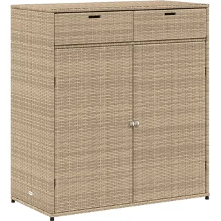 Gartenschrank Beige 105x55x113 cm Poly Rattan - Beige