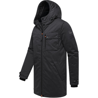 Wintermantel STONE HARBOUR "Wintermantel Fintaan XX", Herren, Gr. M, schwarz, Obermaterial: 60% Polyester PES. 40% Nylon NY.  Obermaterial: Futter: 100% Polyester PES. 100% Polyester PES., Mäntel Wintermantel