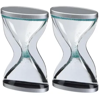 TFA Dostmann Contra Sanduhr mit nach obenlaufenden Kügelchen, Kunststoff, Grün, L69 x B29 x H153 mm (Packung mit 2)