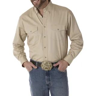 Wrangler Herren Painted Desert Two Pocket Langarm Knopf Arbeitshemd, Hellbraun, XXL