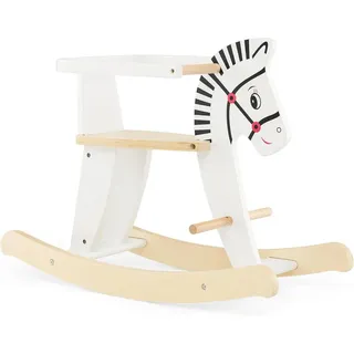 Costway Schaukelpferd 48cm Weiß , Holz , 27x48x68 cm , Spielzeug, Sonstiges Spielzeug