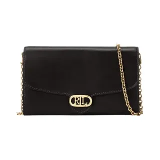 Lauren Ralph Lauren für Damen. 432964152001 Adair Medium Leder Umhängetasche schwarz (OSFA), Lässig