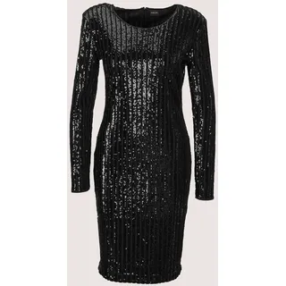Sommerkleid MADELEINE "Etuikleid Glamouröses Pailettenkleid mit Rundhalsausschnitt", Damen, Gr. 44, N-Gr, schwarz, Obermaterial: 96% Polyester PES. 4% Elasthan EL., Modern, Kleider Sommerkleid, Raffinierte Schnittführung