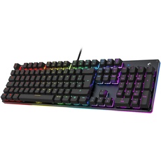 Black Shark Mechanische Gaming-Tastatur, volle 105 Tasten, komplettes Metalldesign, LED RGB-Hintergrundbeleuchtung, USB-Kabeltastatur mit Grünen Schaltern, leiser klick-Sound, für Windows, PC Gamers