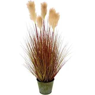 Kunstpflanze I.GE.A. "Pampasgras", beige (natur), B:40cm H:105cm L:40cm, Polyester, Kunstpflanzen, Kunstpflanze, Im Metalltopf
