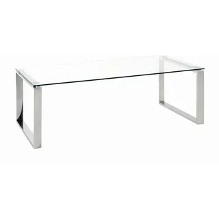 Haku-Möbel Couchtisch Transparent Edelstahl 120 x 60 x 40 cm