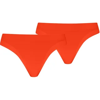 String PUMA "PUMA WOMEN 3D KNIT SPORT STRINGS", Damen, Gr. S, flame rot, Microfaser, Obermaterial: 46% Polyester, 39% Polyamid, 15% Elasthan, körpernah, Unterhosen String, nahtlose Ränder für eine unsichtbare Passform