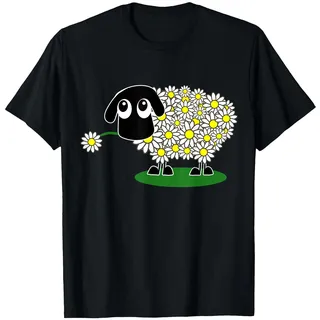 Schwarzes Schaf Kostüm Kinder Blumen Wolle Damen Süße Frau T-Shirt