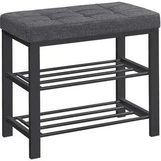 Songmics Schuhbank 31 x 60 x 49 cm dunkelgrau-schwarz / schwarz