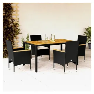 Rattan Gartenmöbel Set für 4 Personen - Terrassenmöbel mit Tisch und Stühlen