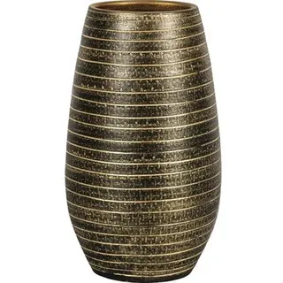 Pflanzvase innen Passion for Pottery Solano Ton Ø 22 cm H 40 cm schwarz/gold