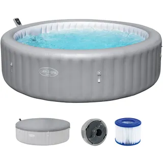 Bestway Lay-Z-Spa Hawaii AirJet Whirlpool Ø236 x 71 cm – Aufblasbarer Outdoor Jacuzzi für 8 Personen, 190 AirJet Düsen, EnergySense Dämmung, App-Steuerung, Heizung 40 °C, Frostwächter, TriTech PVC