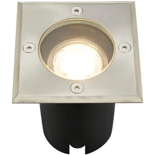 Telefunken Bodeneinbaustrahler Aluminium, Edelstahl, Glas 10x10x11,5 cm inkl. GU10 Fassung schwarz