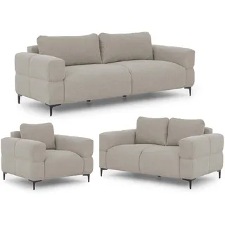 S-Style Polstergarnitur 3+2+1 Strukturstoff Taupe