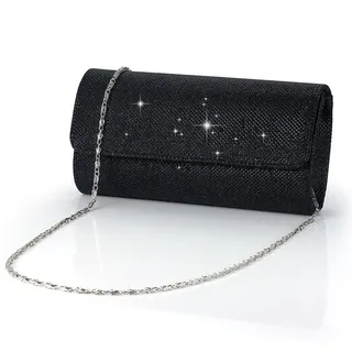 Tolenre Damen Clutch Abendtasche Silber Glitzer Kettentasche Elegante Envelope Tasche Party Umhängetasche für Damen Mädchen Hochzeit Freizeit Party Abschlussball Prom