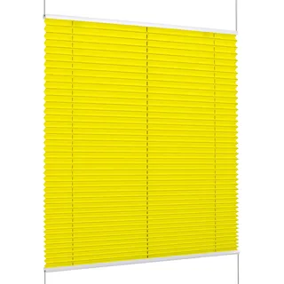 K-Home® Klemmfix-Plissee Florida Gelb B55 x H130 cm einzigartiges Design mit bezauberndem Lichteffekt