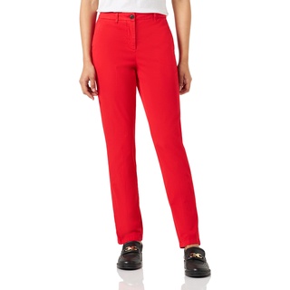 Tommy Hilfiger Damen Hose Chino Slim-Fit, Rot (Fireworks), 36