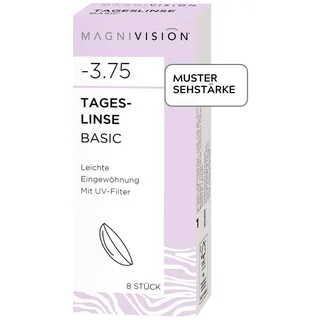 MAGNIVISION Tageslinsen Basic weiche Kontaktlinsen für -5,00 dpt. | 8 Stück | BC 8.6 | DIA 14.2 | Kontaktlinse mit Hydrogel und UV-Filter für ein angenehmes Tragegefühl | ohne Konservierungsstoffe