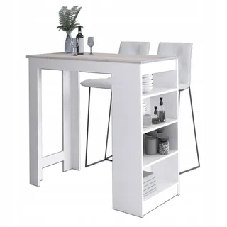 Akord Bartisch Weiß, Sonoma-Eiche 115x103x50 cm , Weiß, Sonoma Eiche , Holzwerkstoff , Nachbildung , Holz Optik , Rechteckig,Rechteckig , 115x103x50 cm , Esszimmer, Barmöbel, Bartische