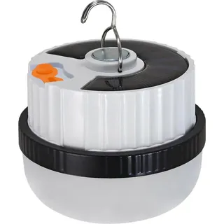Tragbare Solar-Campinglampe, weiß und schwarz, trale Farbe, LED, 10 W, USB wiederaufladbar, UFO Eco-Light - Weiß