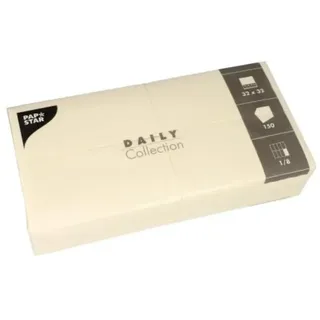 Papstar 150 Servietten "DAILY Collection" 1/8-Falz 32 cm x 32 cm champagner