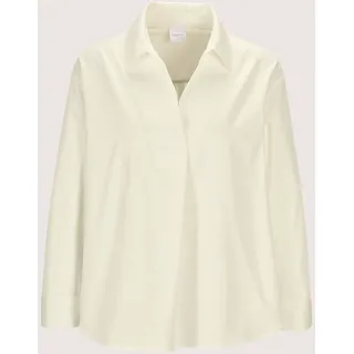 Tunika MADELEINE "Hemdbluse Elegante Tunika mit Hemdkragen", Damen, Gr. 42, weiß (wollweiß), Obermaterial: 100% Baumwolle CO., Modern, Tuniken Tunika, Lässig weite Tunikaform