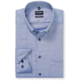 Olymp Langarmhemd Luxor modern fit modern fit, Businesshemd, Button-down-Kragen blau 42