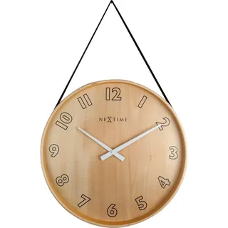 Nextime Wanduhr , Braun, Schwarz , Holz , 40x67x4.8 cm , RoHS, Ce , leises Uhrwerk , Dekoration, Uhren, Wanduhren