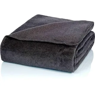 Glart Kuscheldecke uni grau XL Decke 150x200 cm Sofa, weiche & warme Wolldecke extra flauschig als Sofadecke Couchdecke, kuschel Wohndecke Kuscheldecke, Plüsch Sofaüberwurf Decke, U2A