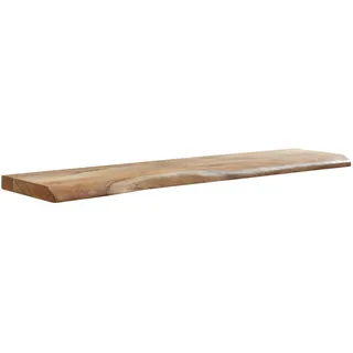 Mid.you Wandregal , Akaziefarben , Holz , Akazie , massiv , 120x4x26 cm , hängend, handgemacht , Holzmöbel, Holzregale, Wandregale Holz